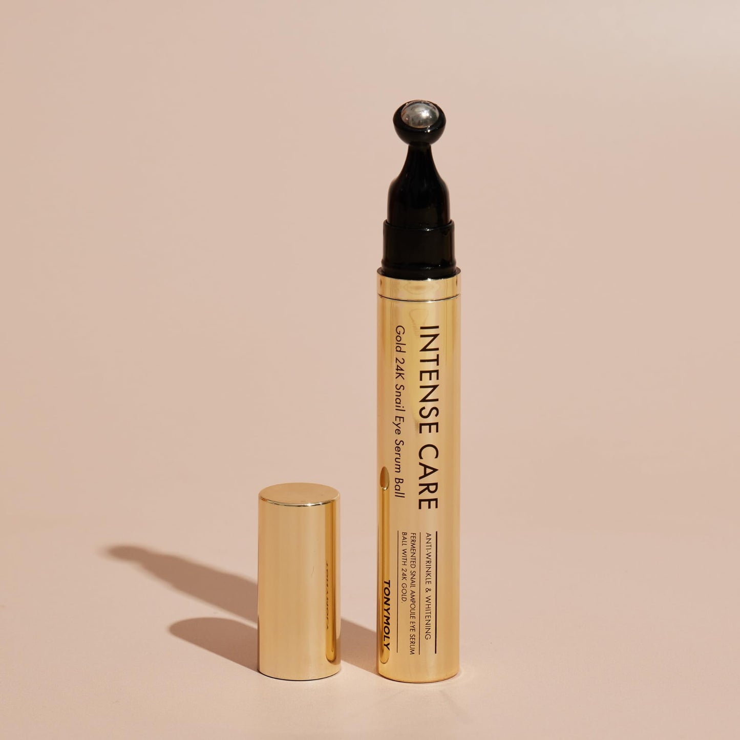 TONYMOLY Intense Care 24K Gold Snail Eye Serum 20ml – Anti-Aging Eye Treatment with Snail Mucin, Hyaluronic Acid & Peptides for Dark Circles, Puffiness, Fine Lines & Firming – 360° Roller Applicator