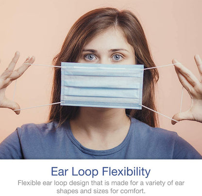 Disposable Face Masks, Pack of 200 - Dust Particle 3-Layer Design with Earloop Protective Cover (OTB00108)