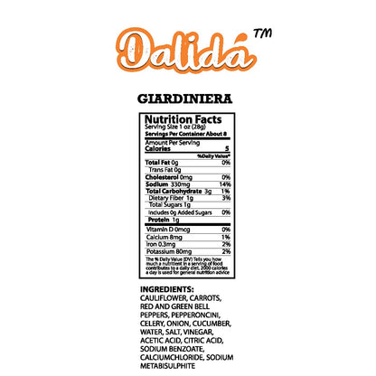 Dalida - Giardiniera, Pickled Vegetables, 16.9 Oz (Pack of 1)