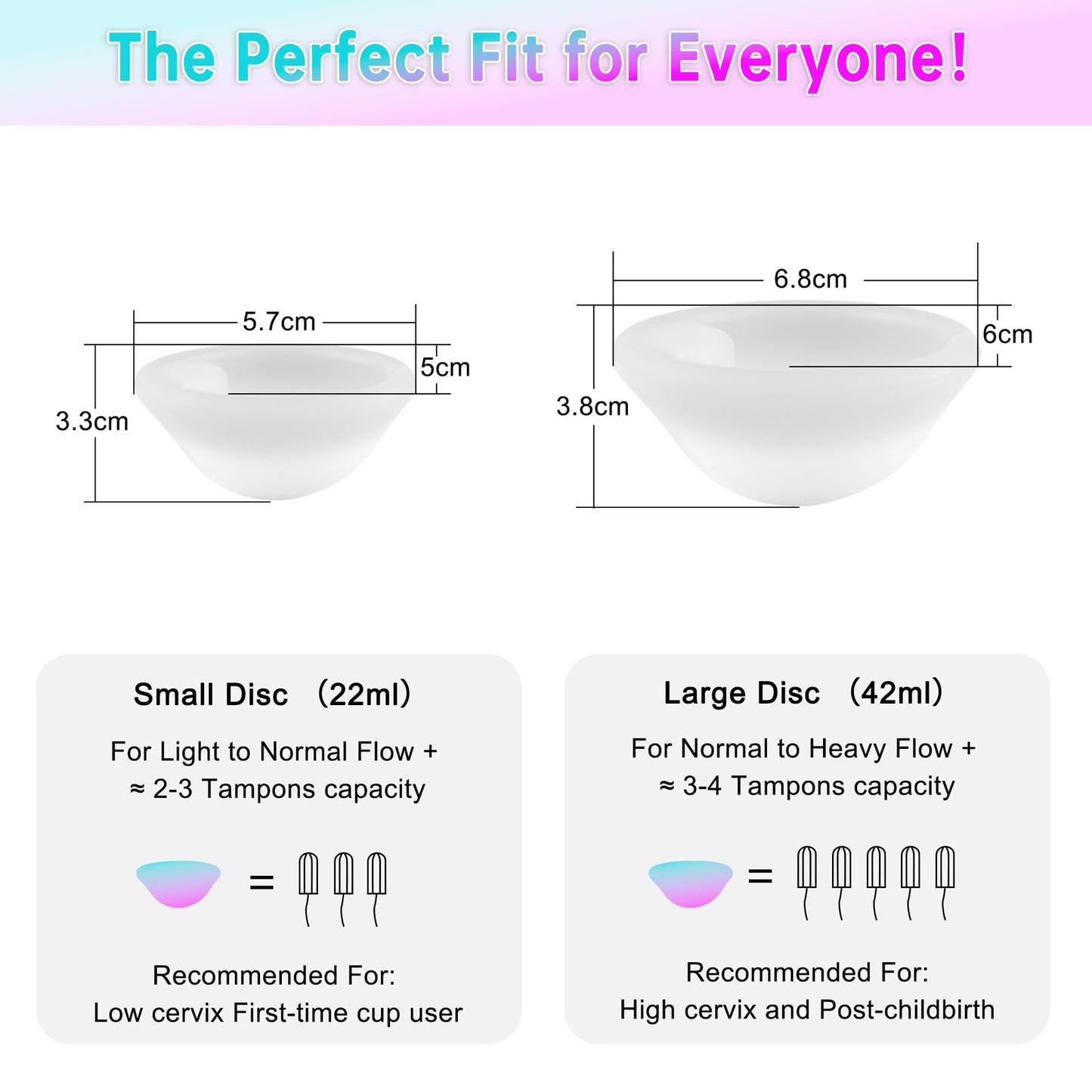 Menstrual Disc Alternative to Tampons | Organic 100% Medical-Grade Silicone | Leak-Free, Reusable & FSA Eligible Feminine Product | Hypoallergenic, BPA-Free, with Sterilizer & Travel Pouch (L)
