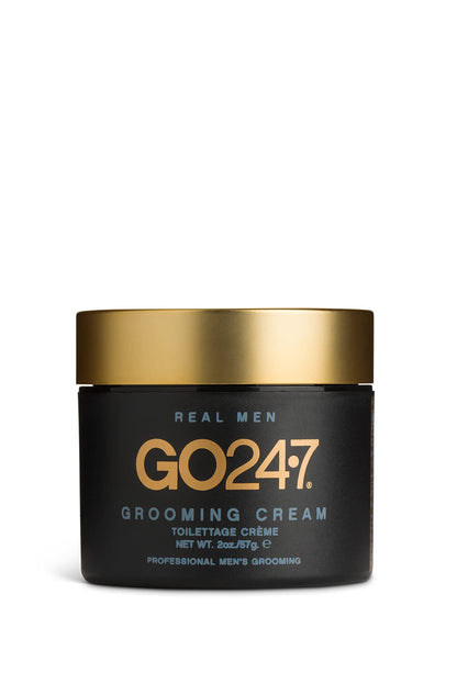 GO247 Grooming Cream - Light Hold, Natural Finish Styling Cream for Men - Tames Frizz & Flyaways - Ideal for Loose, Flexible Styles - Use on Wet or Dry Hair, 2 Oz