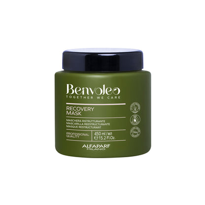 ALFAPARF MILANO Benvoleo Recovery Mask for Damaged Hair - Clean, Vegan, Sustainable Hair Care - Repairs, Reconstructs, Protects - Paraffin Free - Natural Ingredients - 15.2 Fl. Oz.