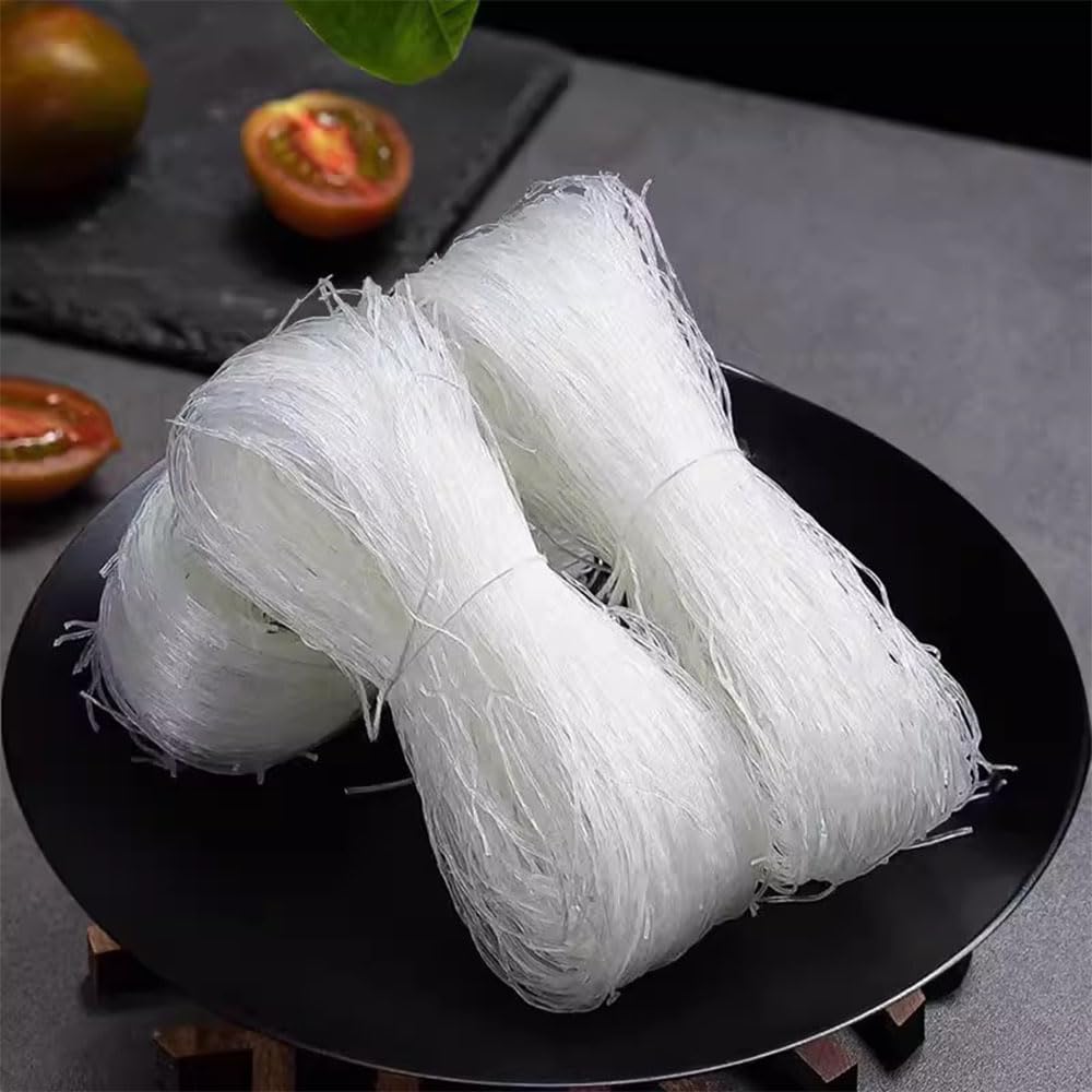 17.64oz Glass Noodles Stir fried dishes，cold mixed hot pot-Authentic Longkou Glass Noodles for Cuisine，vermicelli rice noodles（500g）