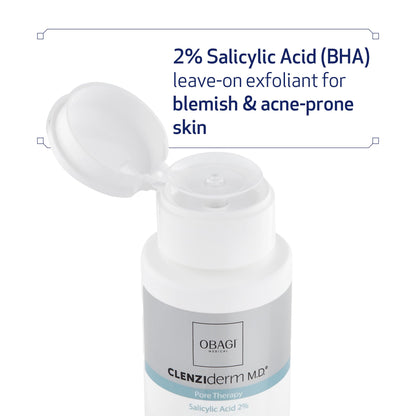 Obagi CLENZIderm M.D. Pore Therapy Exfoliating BHA Toner - Unclogs Pores with 2% Salicylic Acid Acne Treatment – 5 oz