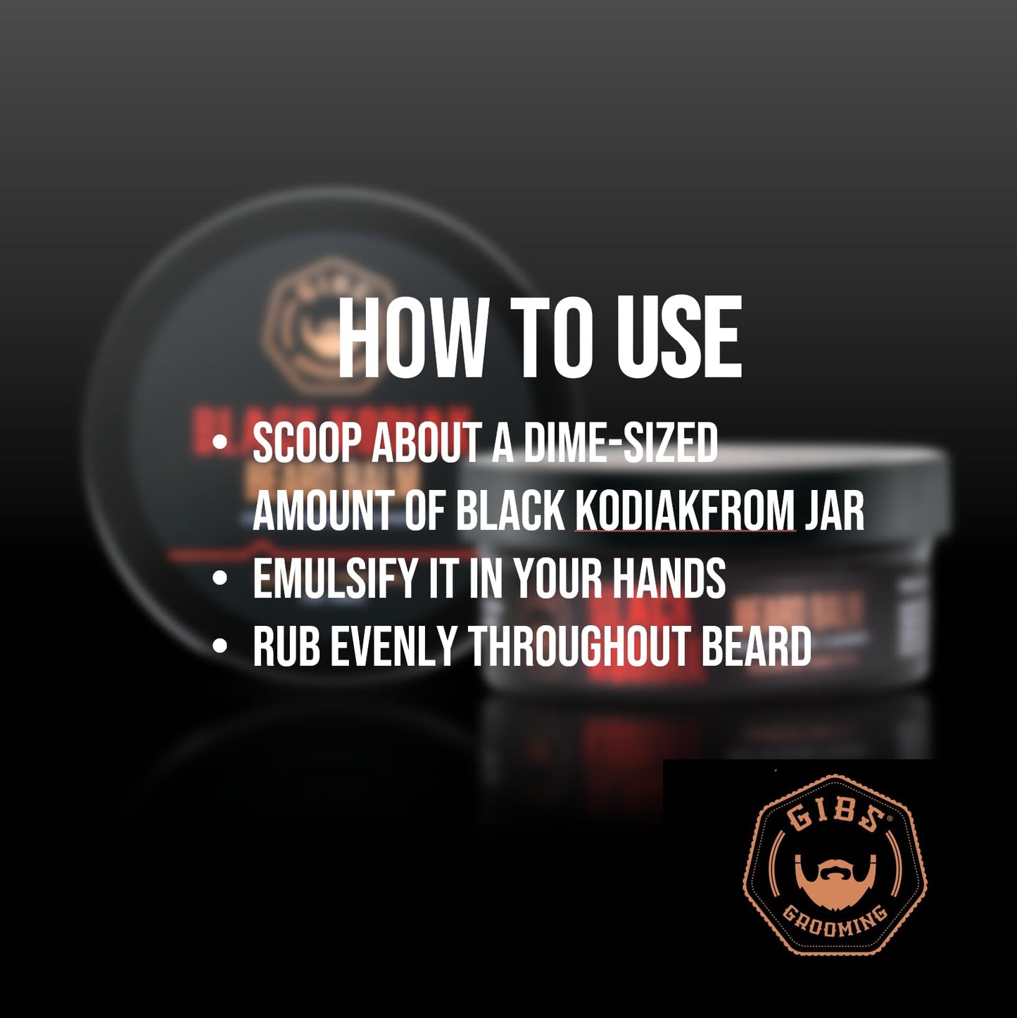 GIBS Grooming Black Kodiak Beard Balm Aid, 2 oz