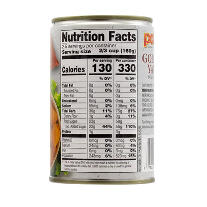 MW Polar Golden Yams Sweet Potato in Light Syrup, 15oz (Pack of 6)