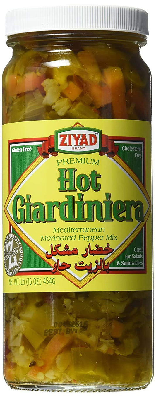 Ziyad Giardiniera Mediterranean Peppers Mix, Hot, 16 Ounce