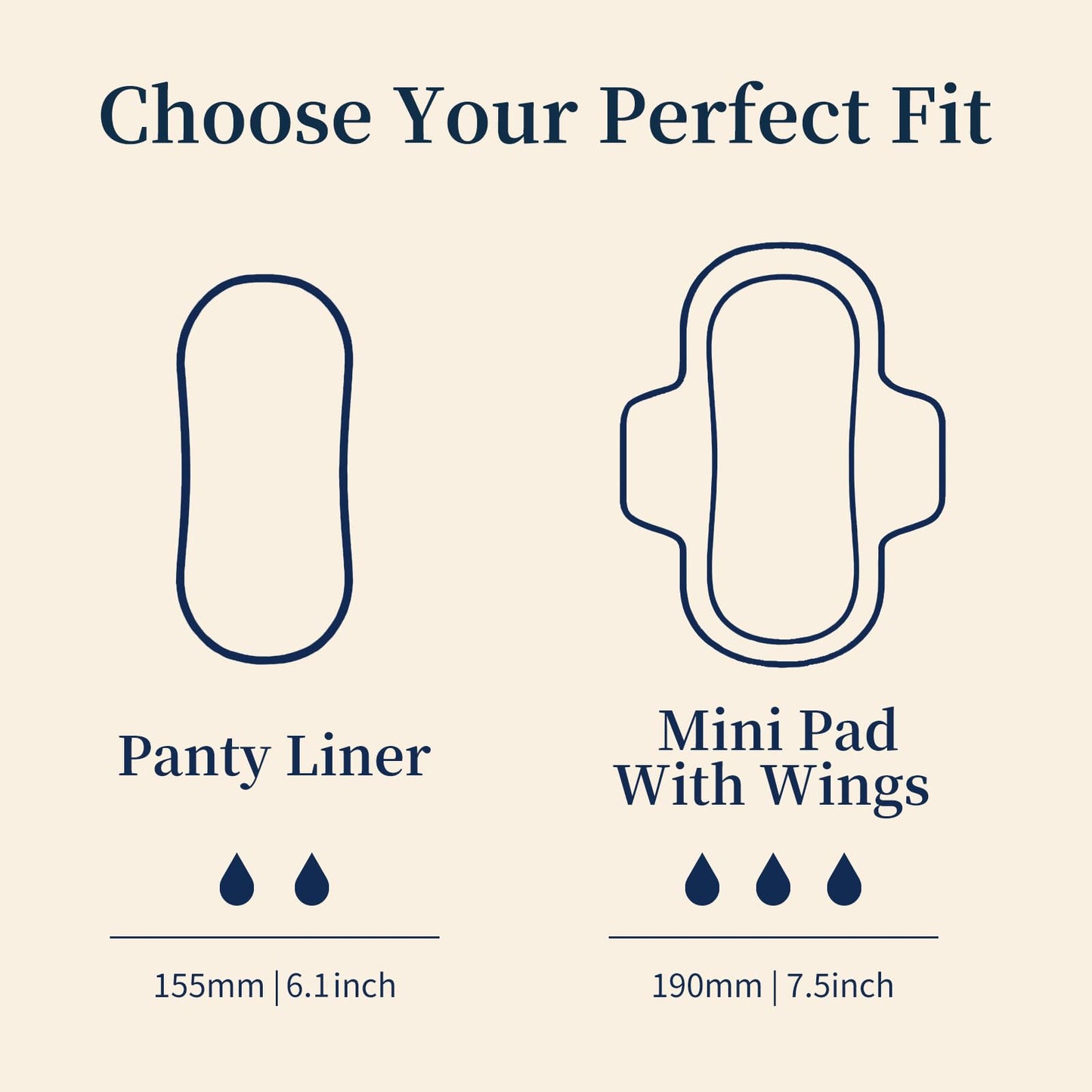 MODAL Panty Liners for Women, Unscented Sanitary Pads Without Wings, Daily Thin Panty Liners, 6.1 Inch(155 mm), Regular, 20 Count