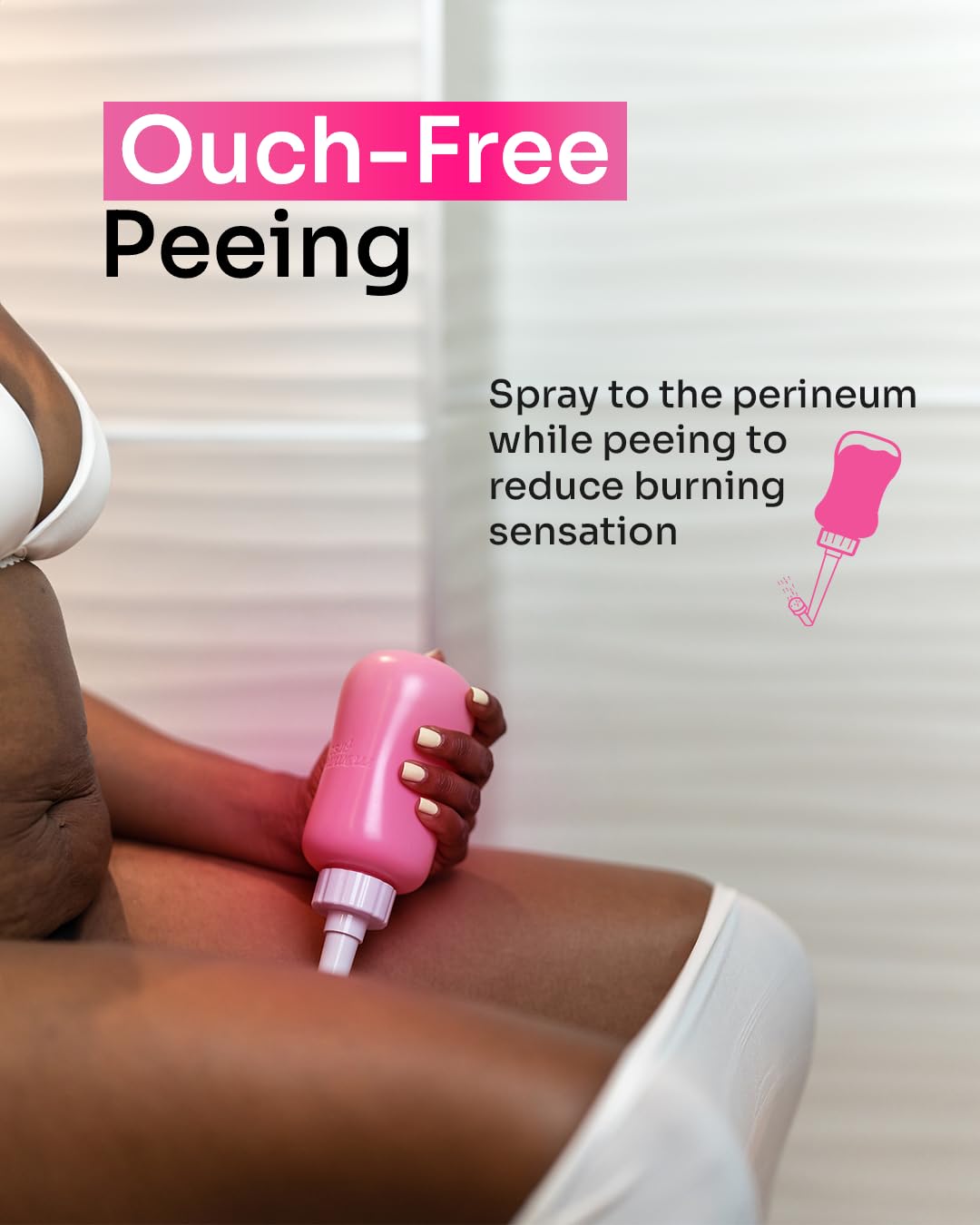 Mommy First® Peri Bottle for Postpartum Care | Upside Down Bottle for Perineal Cleansing and Recovery | Portable Bidet | Postpartum Essential | Baby Pink 12.2 OZ