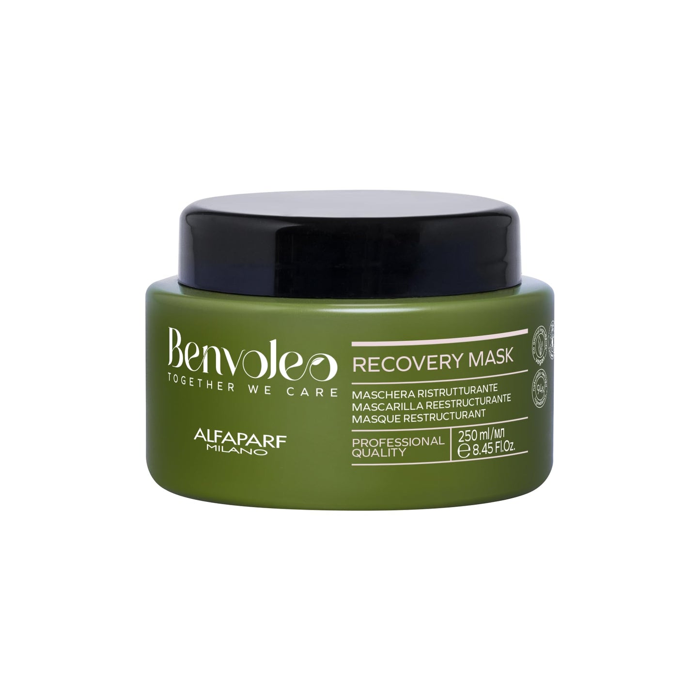 ALFAPARF MILANO Benvoleo Recovery Mask for Damaged Hair - Clean, Vegan, Sustainable Hair Care - Repairs, Reconstructs, Protects - Paraffin Free - Natural Ingredients - 8.45 FL. Oz.