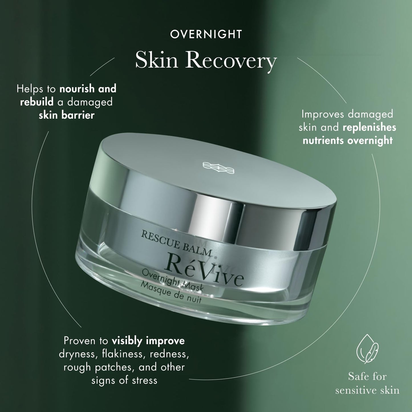 RéVive Rescue Balm Overnight Face Mask - Nourishing Facial Mask to Help Visibly Improve Signs of Stress & Restore Skin Vitality - Made with Peptides, Shea Butter & Aloe Vera to Soothe Skin (2.5 oz)
