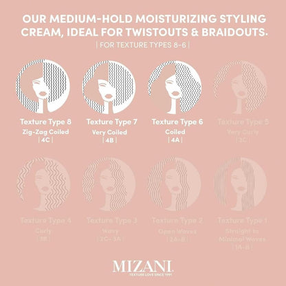 Mizani True Textures Curl Define Pudding - Leave In Styler with Coconut Oil & Olive Oil, Moisturizes Curls, Lightweight, Anti Frizz, Sulfate-Free, Paraben Free