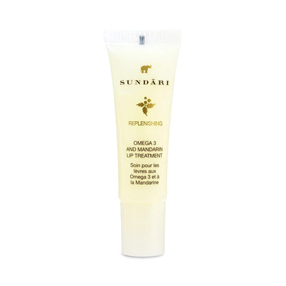 SUNDARI Omega 3 and Mandarin Lip Treatment, 0.42 Fl Oz, Hydrating Lip Balm for Dry, Chapped Lips, Nourishes, Soothes, and Heals Lips, Reduces Lines