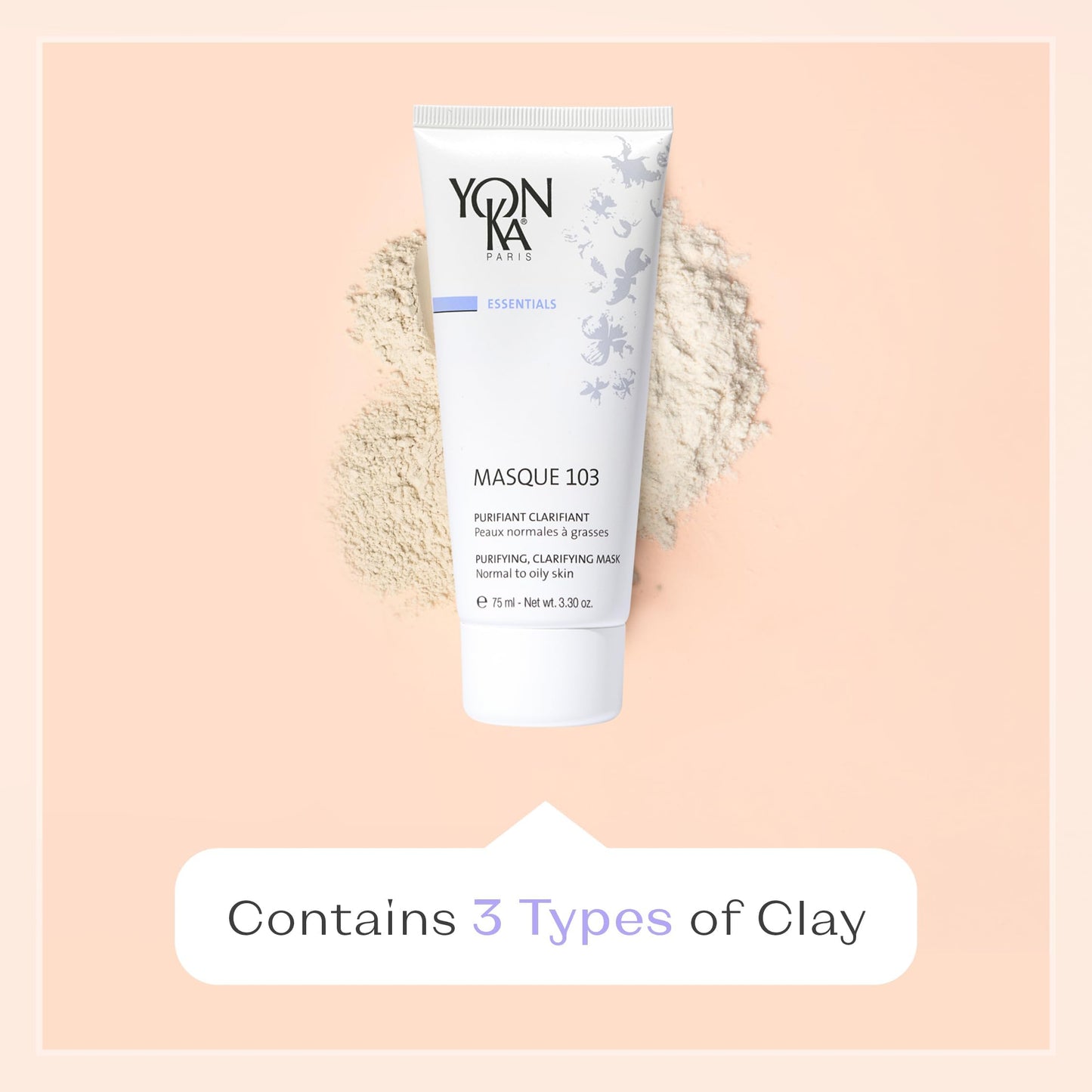 Yonka Masque 103 | Clay Face Mask | Clarify Skin and Tighten Pores with Botanical Extracts and Triple Clay Blend | Oily and Acne Prone Skin | Paraben-Free | 3.30 oz