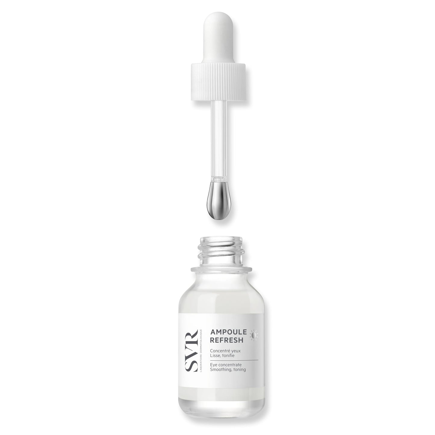 SVR Refresh Concentrate Eye Serum with Hyaluronic Acid, Peptides, and Caffeine. Decongest, Awaken, Tone, and Smooth Puffy Eyes. Targets Dark Circles and Under-eye Bags, 0.5 fl. oz.