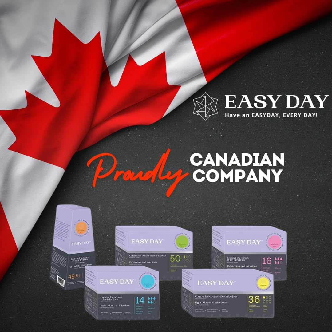 EASYDAY Overnight Heavy Flow(2-in-1 Period & Light Bladder Leakage Feminine Pads) Wings, Sensitive Skins, Unscented, Breathable, Ultra Thin Innovative Leak Guard, Individually Wrapped (12)