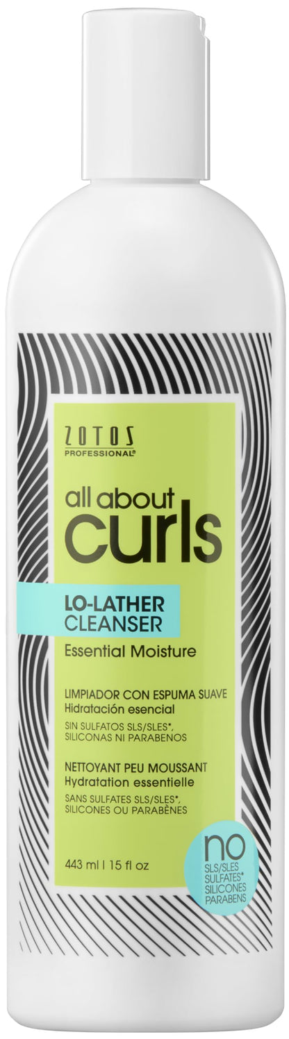 ALL ABOUT CURLS Lo-Lather Cleanser Shampoo | For Curly Hair | Essential Moisture | Gentle Cleansing | Slightly Sudsy | Cruelty Free | Sulfate & Paraben Free