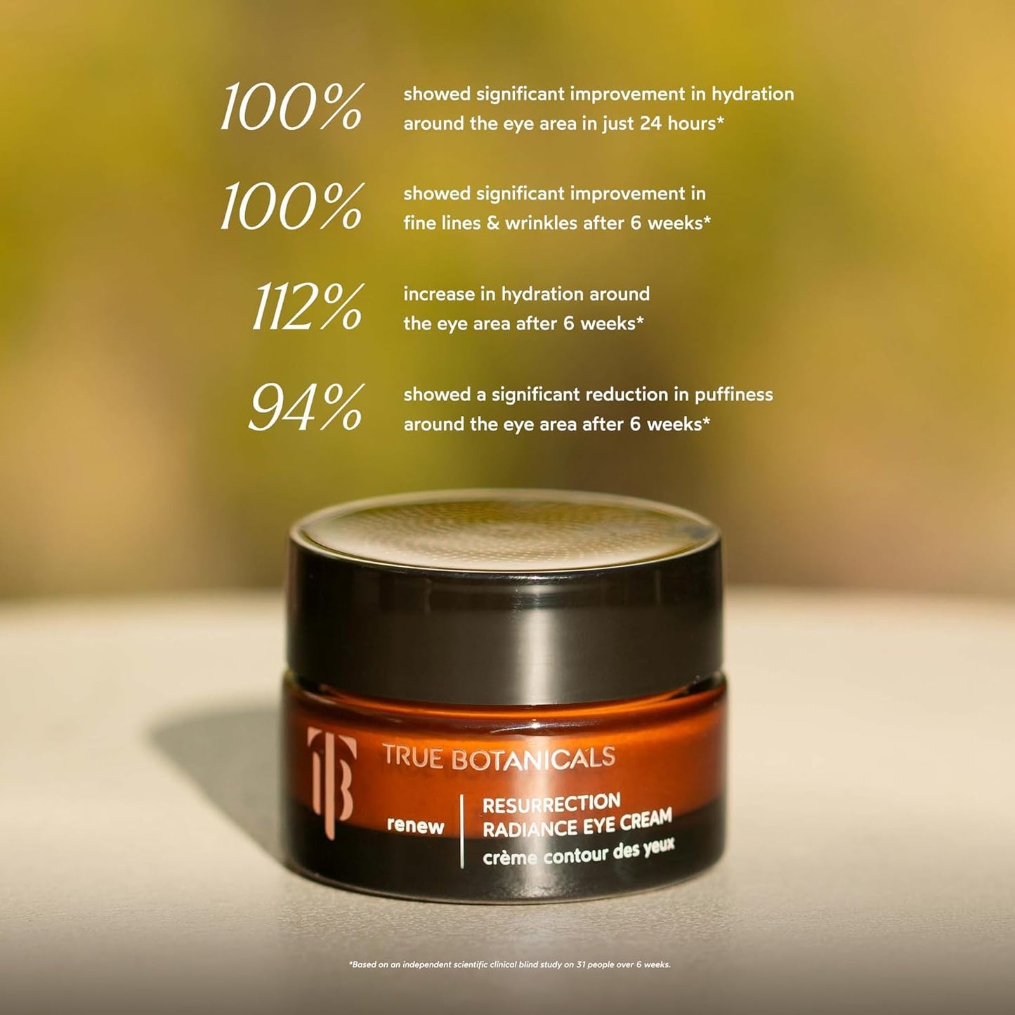 True Botanicals Resurrection Radiance Brightening Eye Cream | Reduces Appearance of Dark Circles, Fine Lines, Wrinkles & Puffiness | Dermatologist Tested, All Natural, Vegan| 0.5 oz | 15 ml