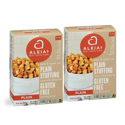 Aleia’s Gluten Free Plain Stuffing Mix – 10 oz (2 Pack) – Classic Gluten Free Stuffing – Free from Gluten, Corn, Soy, Dairy – Low Sodium, Non-GMO