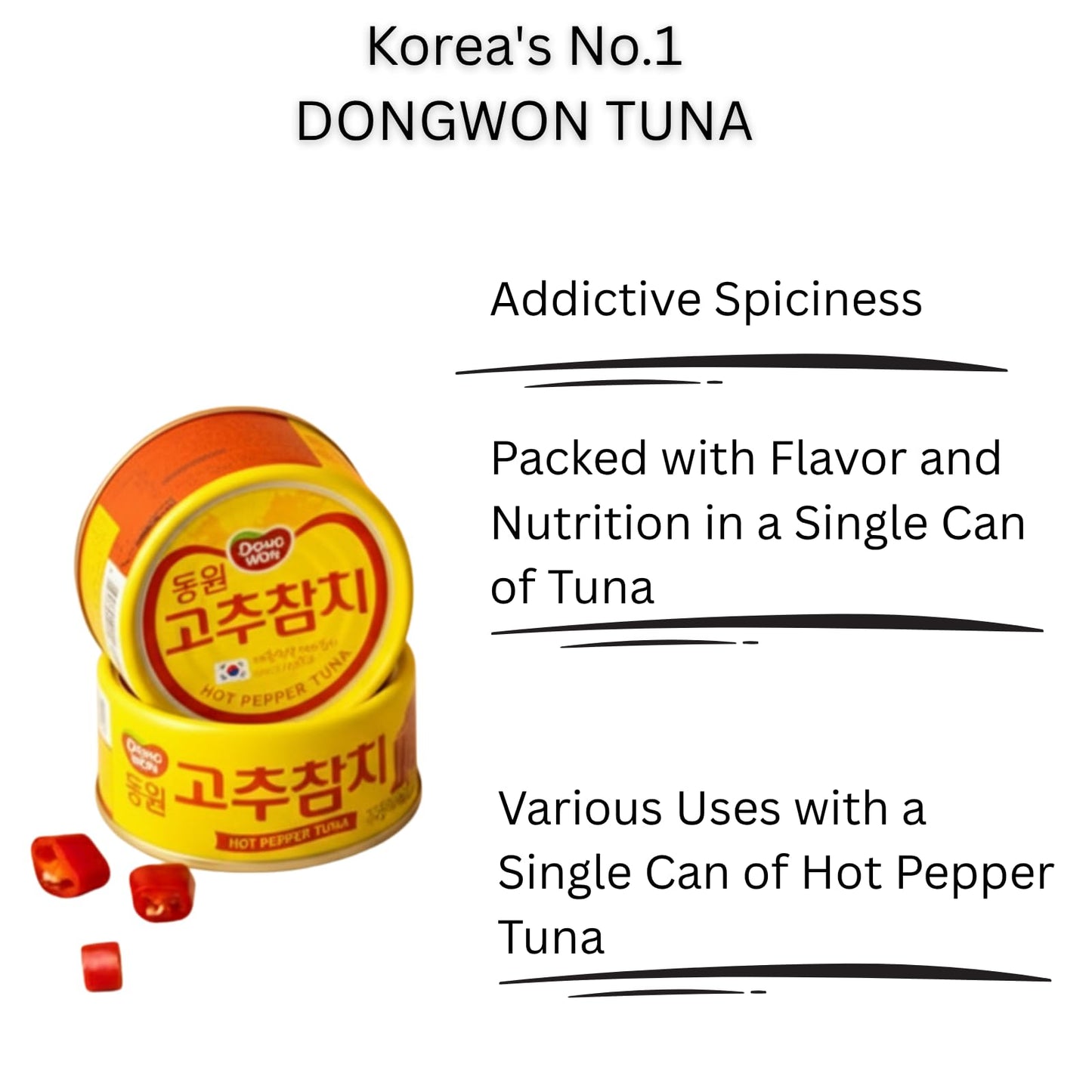 Korean Tuna Can With Hot Pepper Sauce 85g x 5 - Canned Food - Spicy Korean Red Pepper Tuna 고추참치 - Versatile Canned Meat - Ready-to-Eat for Rice, Ramen, Side Dishes