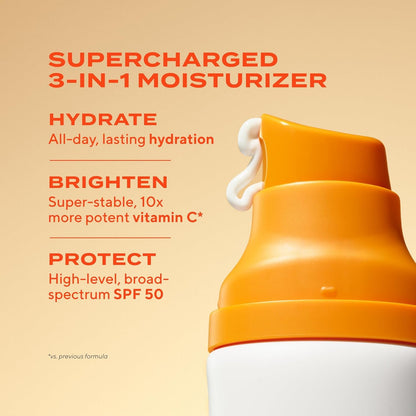 Murad Superactive Brightening Moisturizer SPF 50 - Vitamin C Packed Hydrating Ulta Sheer Facial Sunscreen W/Lipid-boosting Technology for Preventative Aging Protection from UVA/UVB - 1.7 Fl oz