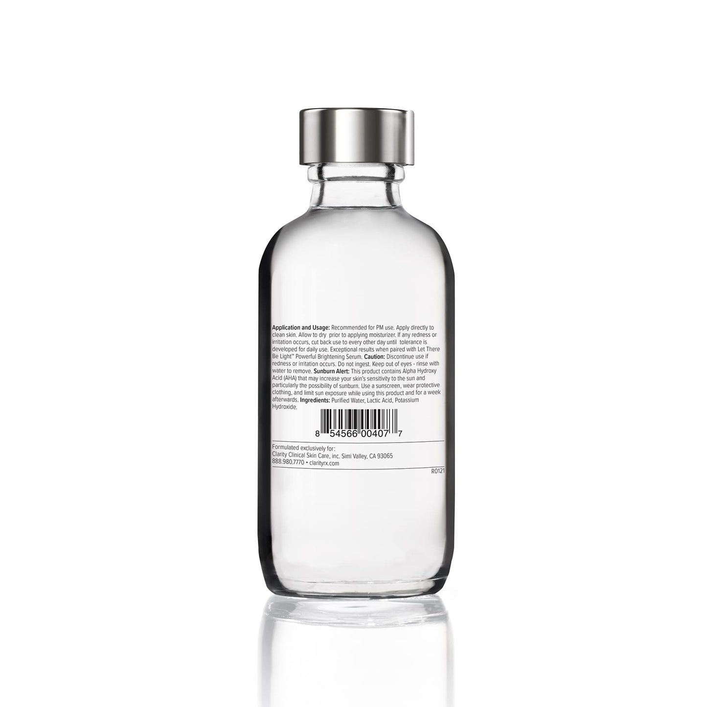 ClarityRx Brighten It 10% Lactic Acid Solution, Natural Plant-Based Exfoliating Face Treatment for Dark Spots, Discoloration & Uneven Skin (2 fl oz)