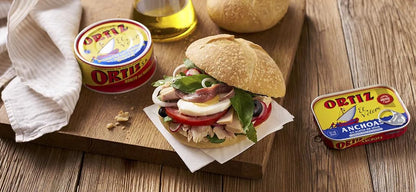 Ortiz White Tuna in Olive Oil, Fresh Tender Slices, Spanish Wild Caught Tuna, High in Protein and Omega 3 Fats, Excellent in Salad, Pasta or Sandwiches - No Need to Add Mayo, 3.95oz Can (Pack of 12)