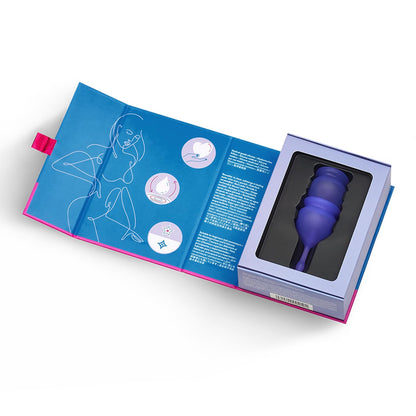 Satisfyer Feel Good Menstrual Cup - Reusable Period Cup with Removal Stem - Soft, Flexible Body-Safe Silicone, Easy Insertion & Removal - Includes 2 Cup Sizes for All Flows (Purple)