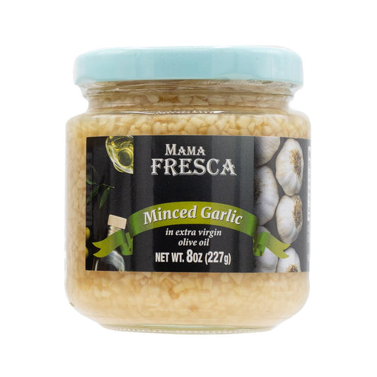 Mama Fresca Minced Garlic in Olive Oil 8oz Jar (Pack of 12)