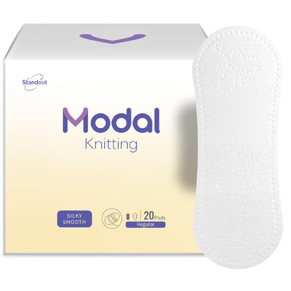 MODAL Panty Liners for Women, Unscented Sanitary Pads Without Wings, Daily Thin Panty Liners, 6.1 Inch(155 mm), Regular, 20 Count