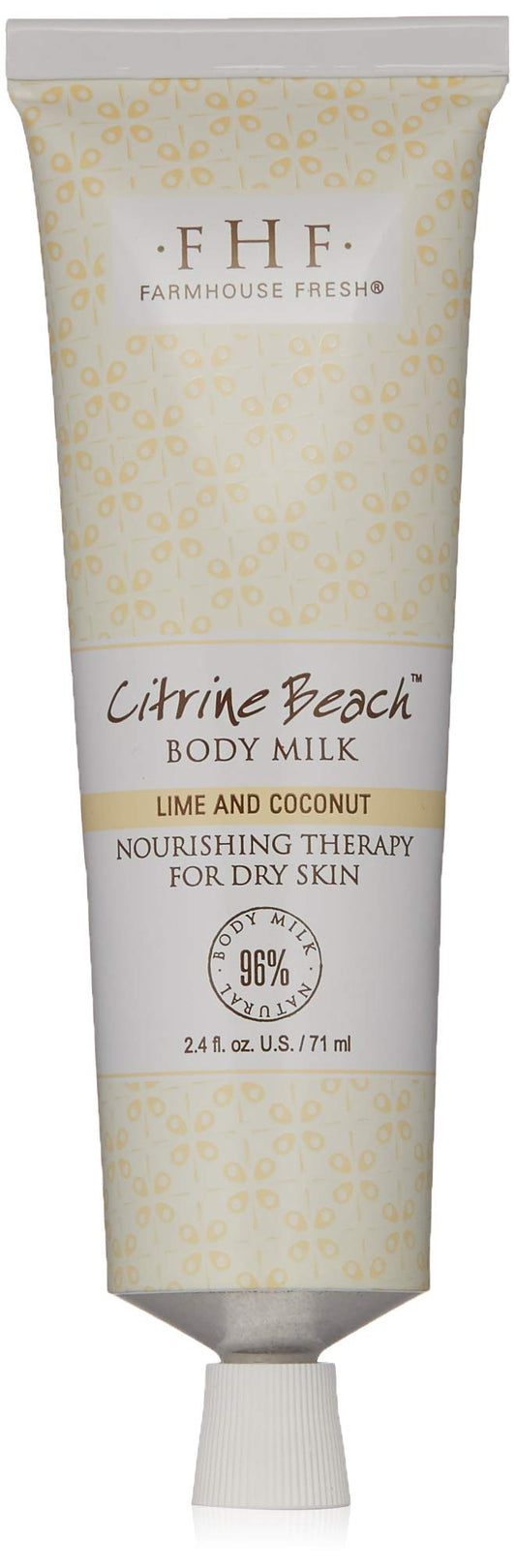 FarmHouse Fresh Citrine Beach Body Milk Travel Lotion, 2.4 Fl Oz
