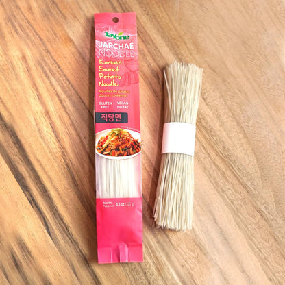 Jayone Glass Noodles, Gluten-Free Dangmyeon, Korean Vermicelli, 100% Sweet Potato Starch, Vegan, No Fat, Convenient Single-Serving Portion (Pack of 6)