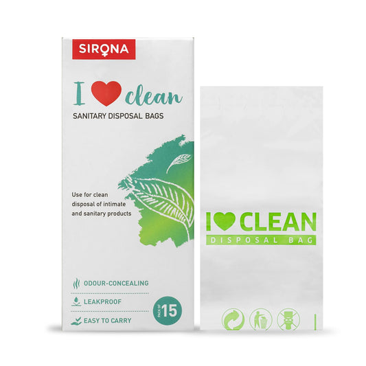 Sirona Personal Disposal Bags – 15 Bags for Discreet Tampons, Sanitary Pads/Napkin, Panty Liners, Tampons & Condoms | Menstrual Care and Hygiene Products