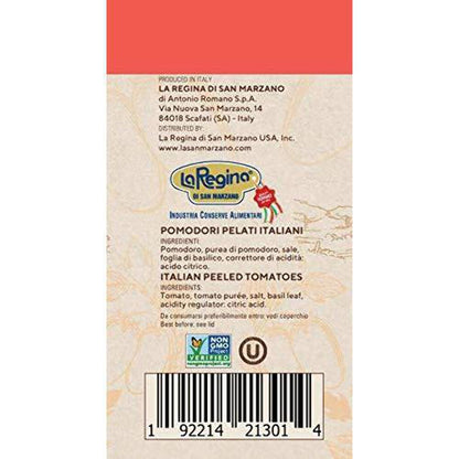 La San Marzano 6 Pack, Italian Whole Peeled Tomatoes in Puree with Basil, Non- dop, Packed in San Marzano, Product of Italy, 6 x 28 Oz can, Packed in San Marzano Region of Italy by La Regina