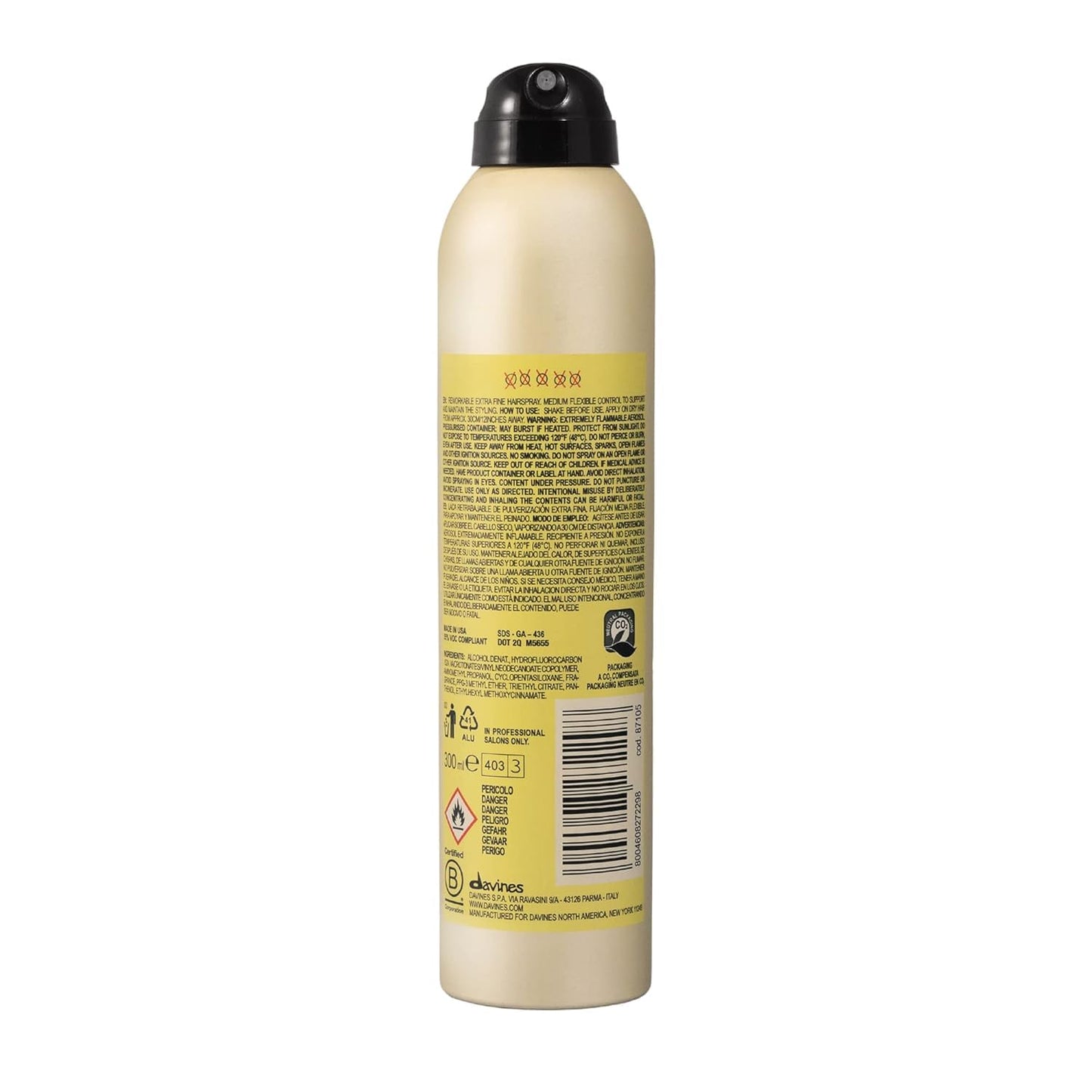 Davines This Is A Perfecting Hairspray, Medium Hold Invisible Finish - Ultra-Fine Mist for Natural Movement - No Build-Up or Residue, 10.14 Fl Oz