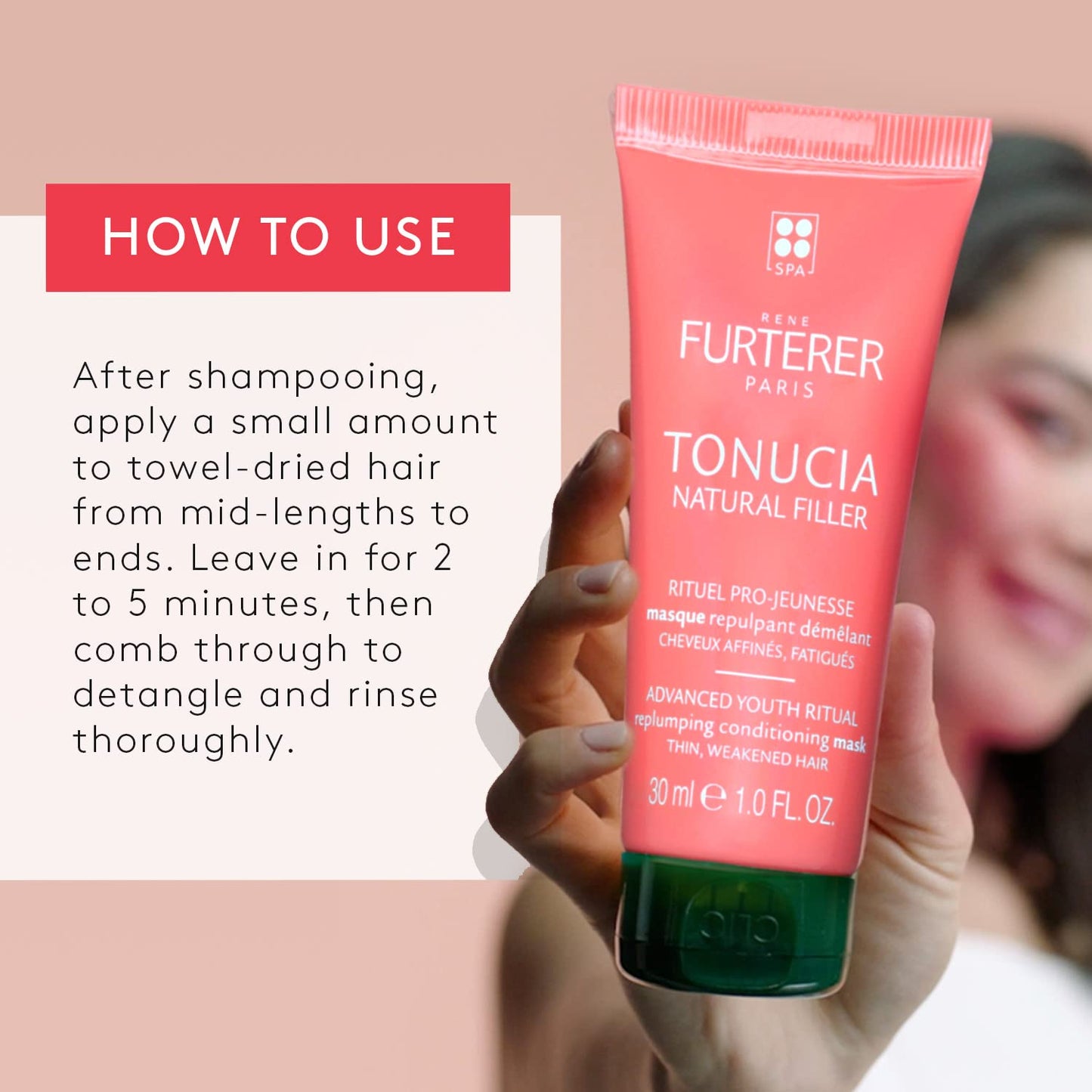 Rene Furterer TONUCIA Replumping Conditioning Mask - For Thin, Weakened Hair Due to Aging - Redensify & Revitalize - Silicone-Free