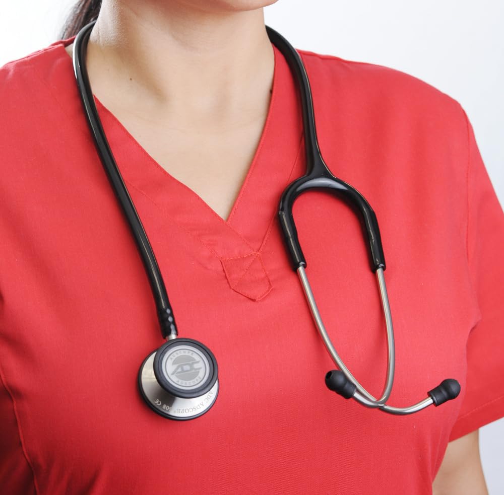 ADC Adscope 608 Convertible Clinician Stethoscope with Tunable AFD Technology, Adult Diaphragm and Adult Bell or Pediatric Diaphragm, 31 inch Length, Iridescent Metallic Raspberry