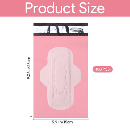 100 Pcs Sanitary Napkin Disposal Bags, Feminine Hygiene Period Bags for Tampons & Pads, Period Disposal for Teen Girls, Odor Blocker, Leak-Proof Sanitary Storage for Menstrual Products