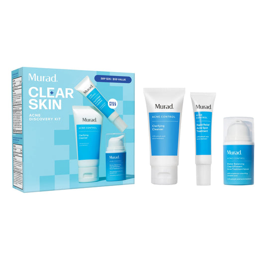 Acne Treatment Trial Kit – Salicylic Acid & Mandelic Acid for Clear Skin – Oil Control, Spot Treatment & Cleanser – Travel Size Skincare for Acne-Prone Skin