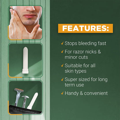 Clubman Jumbo Styptic Pencil, Treat and Seal Shaving Cuts Instantly, Anti-hemorrhaging Stick, First Aid Device, White, 1 oz