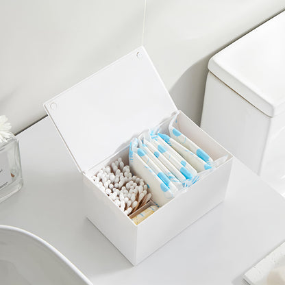 Klmnop 2 Pcs Tampon and Pad Organizer for Period, Sanitary Napkin Holder, Feminine Sanitary Pad Tampon Storage for Bathroom(White)