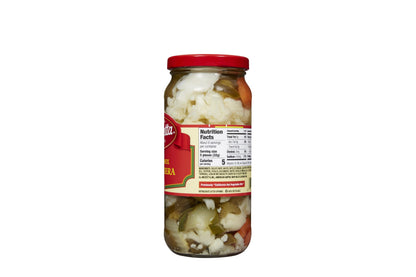 Mezzetta Italian Mix Giardiniera Chicago Style - Hot Giardiniera with Carrots, Celery, Cauliflower & Jalapeño - Tangy Pickled Vegetables for Antipasto - California Harvested - 16 Oz Jar - Pack of 6