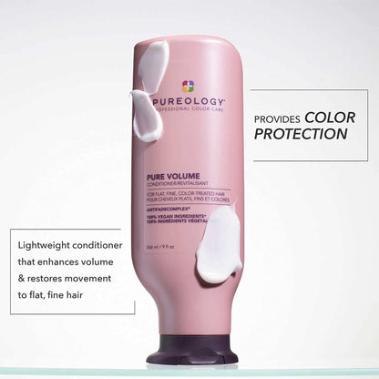 Pureology Pure Volume Conditioner - Enhances Volume and Movement, Lightweight Shampoo for Fine, Flat, Color Treated Hair