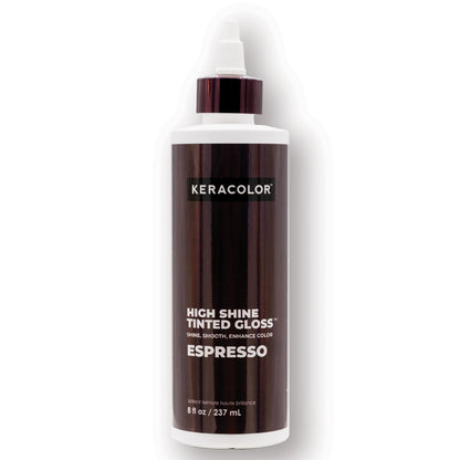 Keracolor High Shine Tinted Hair Gloss, In-Shower Hair Glaze, Sheer Color-Enhancing Glossing Treatment, Espresso, 8 Fl Oz