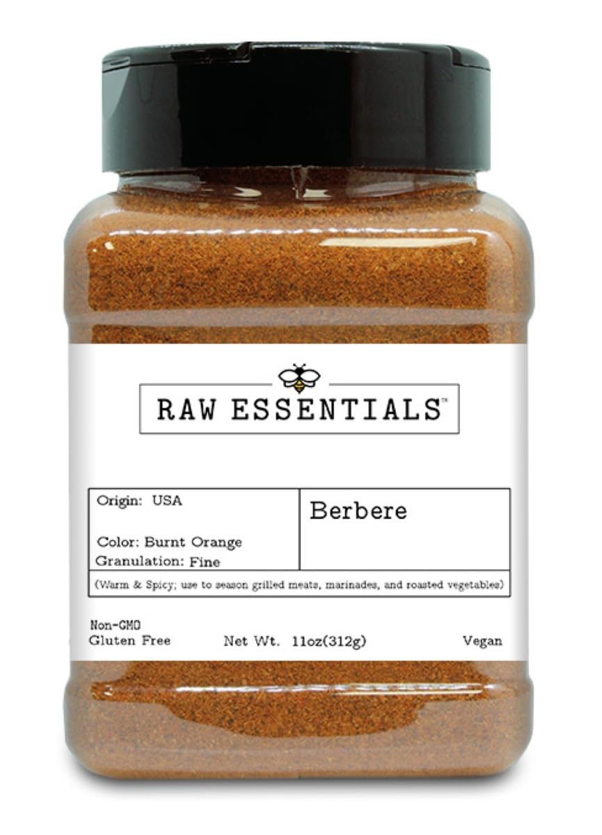 Raw Essentials Berbere Spice Blend – Bold Ethiopian Seasoning for Doro Wat, Lentils, Meats & Roasted Vegetables – Warm & Smoky – 11 oz