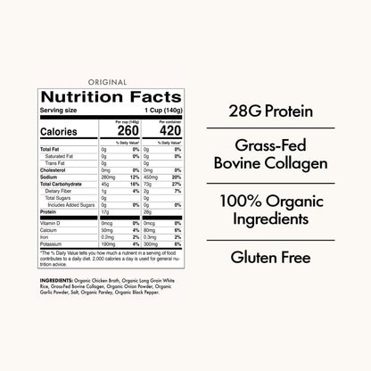 Batch – Organic Protein Rice with Collagen – 28g Protein per Bag, Ready in 90 Seconds, Microwavable Long-Grain White Rice, Grass-Fed Bovine Collagen, Gluten-Free, Made in USA – Mix and Match (2 Pack)