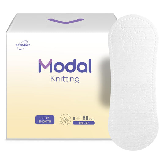 MODAL Panty Liners for Women, Unscented Sanitary Pads Without Wings, Daily Thin Panty Liners, 6.1 Inch(155 mm), Regular, 80 Count