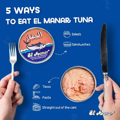Solid Tuna in Virgin Olive Oil - Canned Tuna Fish in Cold Pressed Tunisian Olive Oil from El Manar - 10-Pack of 160g Cans