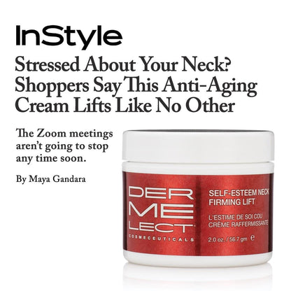 Dermelect Self-Esteem Neck Firming Lift - for Neck and Décolleté, Anti Aging Cream with AHA, BHA, Avocado Oil, Squalene Toning, Hydrating & Firming Treatment for Sagging Skin 2 oz.