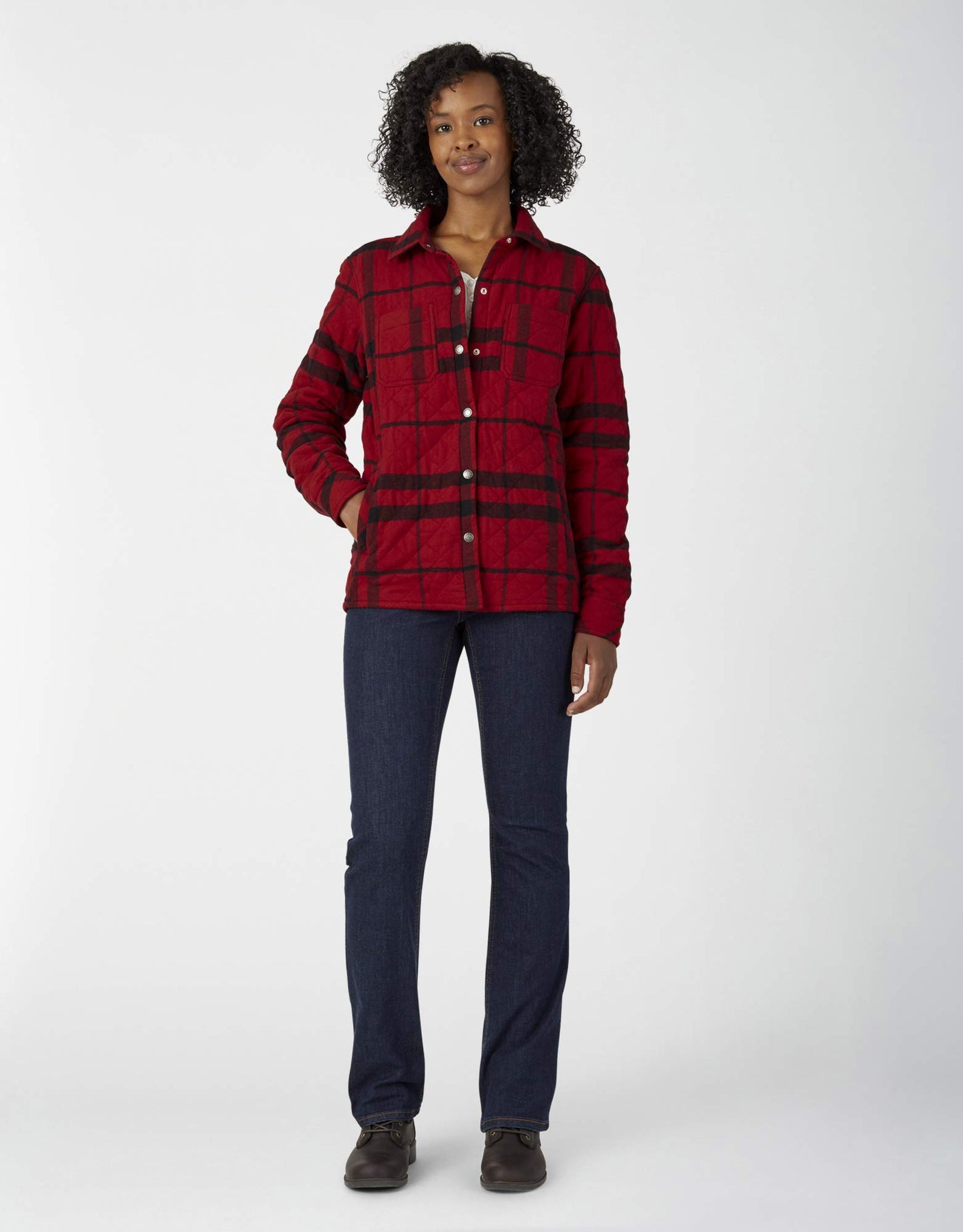 Dickies womens Quilted Flannel Shirt Jacket
